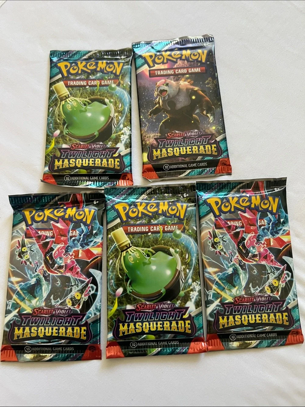Pokemon Twilight Masquerade Booster Packs - Green/Black/Red/Blue